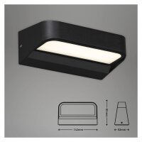 Briloner Ahlen LED Außenwandleuchte 8W IP44 Gerundet Schwarz