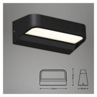 Briloner  LED 8W IP44 Außenlampe Gerundet Schwarz