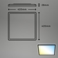 Deckenleuchte Briloner LED Slim Panel Deckenlampe eckig Fernbedienung