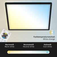 LED Deckenleuchte Slim, Schwarz, 22 Watt, dimmbar, mit Fernbedienung – Briloner