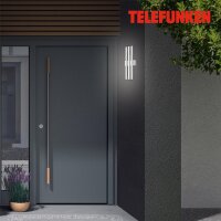 Telefunken LED Außenwandleuchte 12W 3-flammig IP44 Silber