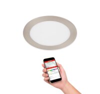 LED Einbaulampe Smart, Nickelmatt, Bohrloch 16 cm, 12 Watt, 2700 – 6500K, dimmbar – Telefunken