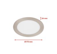 LED Einbaulampe Smart, Nickelmatt, Bohrloch 16 cm, 12 Watt, 2700 – 6500K, dimmbar – Telefunken
