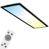 B-Kartonage Deckenleuchte Briloner LED Panel schwarz mit Farbsteuerung kaltweiß - warmweis Deckenlampe 100cm