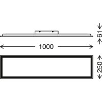 B-Kartonage Deckenleuchte Briloner LED Panel schwarz mit Farbsteuerung kaltweiß - warmweis Deckenlampe 100cm