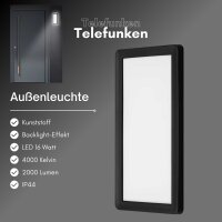 Telefunken LED Außenwandleuchte 16W IP44 Schwarz