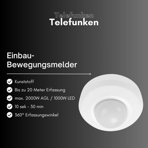 Telefunken Bewegungsmelder Rund Weiß
