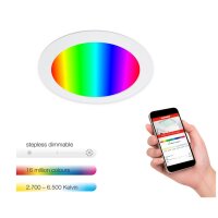 Smarte Einbauleuchte, Weiß, 12 Watt, dimmbar, smart...