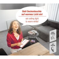 Smarte Einbauleuchte, Weiß, 12 Watt, dimmbar, smart steuerbar, RGB, WLAN/WiFi – Telefunken