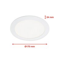 Smarte Einbauleuchte, Weiß, 12 Watt, dimmbar, smart steuerbar, RGB, WLAN/WiFi – Telefunken