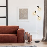 Briloner Stehleuchte E27 3-flammig Kabelschalter Stehlampe Schwarz