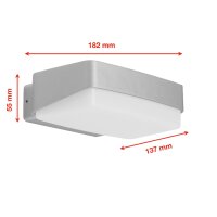 Telefunken LED Außenwandleuchte 14W IP44 Silber
