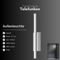 Telefunken LED Außenwandleuchte 4W IP44 Silber