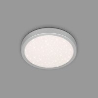 LED Deckenlampe Backlight, Silber, 18 Watt, 4000K, Sternenhimmel-Effekt, Ø 28 cm – Briloner