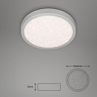 LED Deckenlampe Backlight, Silber, 18 Watt, 4000K, Sternenhimmel-Effekt, Ø 28 cm – Briloner