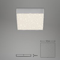LED Deckenleuchte Sternenhimmel Eckig, Silber, 11 Watt, 4000K, Sternenhimmel-Effekt – Briloner