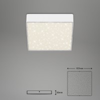 B-Kartonage Deckenleuchte Briloner LED Sternenhimmel-Optik Eckig Deckenlampe Weiß