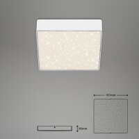 LED Deckenleuchte Sternenhimmel-Optik Eckig, Weiß, 11 Watt, Sternenhimmel-Effekt – Briloner