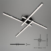 LED Deckenleuchte mit Laserlochoptik, Schwarz, 21 Watt, 2900lm, 3000K – Briloner