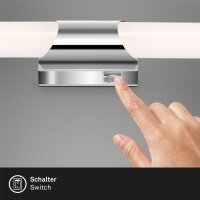 Briloner Badleuchte LED Wandleuchte 32cm 6,5W Schalter Chrom