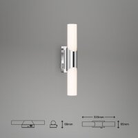 Briloner Badleuchte LED Wandleuchte 32cm 6,5W Schalter Chrom