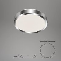 LED Deckenleuchte, weiß – Chrom, 15 Watt, IP44, 29 x 29 x 7,8 cm – Briloner
