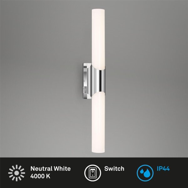 Briloner Badleuchte LED Wandleuchte 47cm 11W Schalter Chrom