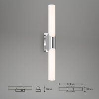 Briloner Badleuchte LED Wandleuchte 47cm 11W Schalter Chrom