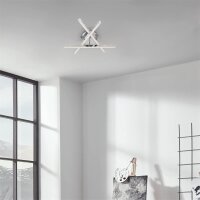 LED Deckenleuchte Glitzer, Chrom, 15 Watt, 3000K, 40 x 35,5 x 11,2 cm – Briloner
