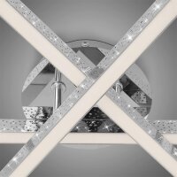LED Deckenleuchte Glitzer, Chrom, 15 Watt, 3000K, 40 x 35,5 x 11,2 cm – Briloner