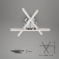 LED Deckenleuchte Glitzer, Chrom, 15 Watt, 3000K, 40 x 35,5 x 11,2 cm – Briloner