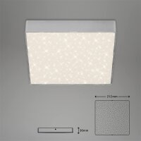 LED Deckenlampe Sternenhimmel, Silber, 16 Watt, 4000K, Sternenhimmel-Effekt – Briloner