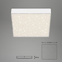 LED Deckenleuchte Sternenhimmel-Optik, Weiß, 16 Watt, Sternenhimmel-Effekt – Briloner