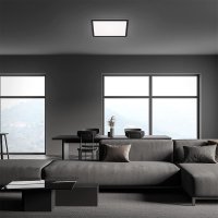 B-Kartonage Deckenleuchte Briloner Slim LED Deckenlampe Schwarz eckig