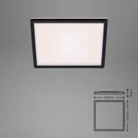 Briloner Slim LED Panel 29,3x29,3cm Schwarz mit Backlight Effekt, 18W 4000K