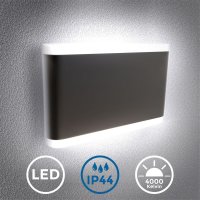 Außenlampe LED 2 x 3,5W Außenleuchte 2-flammig schwarz IP44