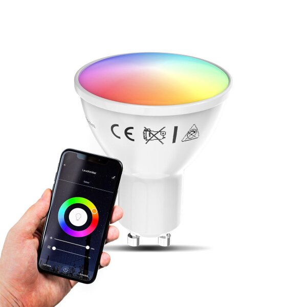Leuchtmittel 4er Set GU10 5,5 Watt LED Wifi RGB