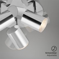 Badleuchte Briloner 3xGU10-Fassung Badezimmerlampe Ø 21CM Strahler IP44 Rund Spot schwenkbar Chrom