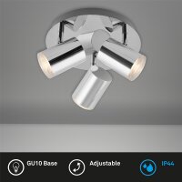 LED Badleuchte Brilo, Chrom, 3x5W (exkl.), schwenkbar,...