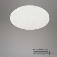 LED Deckenleuchte Sternenhimmel, Weiß, 18 Watt, Sternenhimmel-Effekt, IP44 – Briloner