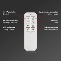 Deckenleuchte Briloner Frame Deckenlampe LED 40W CCT Fernbedienung Nachtlicht