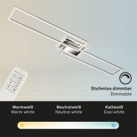 B-Kartonage Deckenleuchte Briloner Frame LED Chrom Deckenlampe Lichtfarbe verstellbar Ferbedienung dimmbar