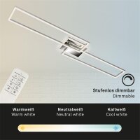 Deckenleuchte Briloner Frame LED Chrom Deckenlampe Lichtfarbe verstellbar Ferbedienung dimmbar