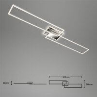 Deckenleuchte Briloner Frame LED Chrom Deckenlampe Lichtfarbe verstellbar Ferbedienung dimmbar