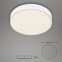 B-Kartonage Deckenleuchte Briloner Sternenhimmel-Optik LED Deckenlampe Weiß