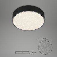LED Deckenleuchte Sternenhimmel, Schwarz, 11 Watt, 4000K, Sternenhimmel-Effekt – Briloner