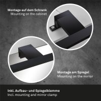 LED Spiegelleuchte Dun, Schwarz, 5 Watt, 10,3 x 30 x 3,6 cm – Briloner