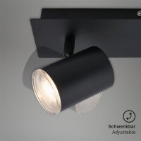 Badleuchte Banyo, Schwarz, 2x5W, GU10-Fassung, schwenkbar, IP44, 29 x 11,2 cm – Briloner