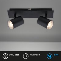 LED Badleuchte Banyo, Schwarz, 2x5W (exkl.), schwenkbar,...