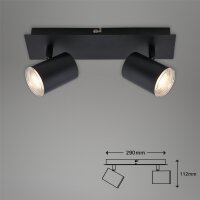 LED Badleuchte Banyo, Schwarz, 2x5W (exkl.), schwenkbar, IP44, 29 x 11,2 cm – Briloner